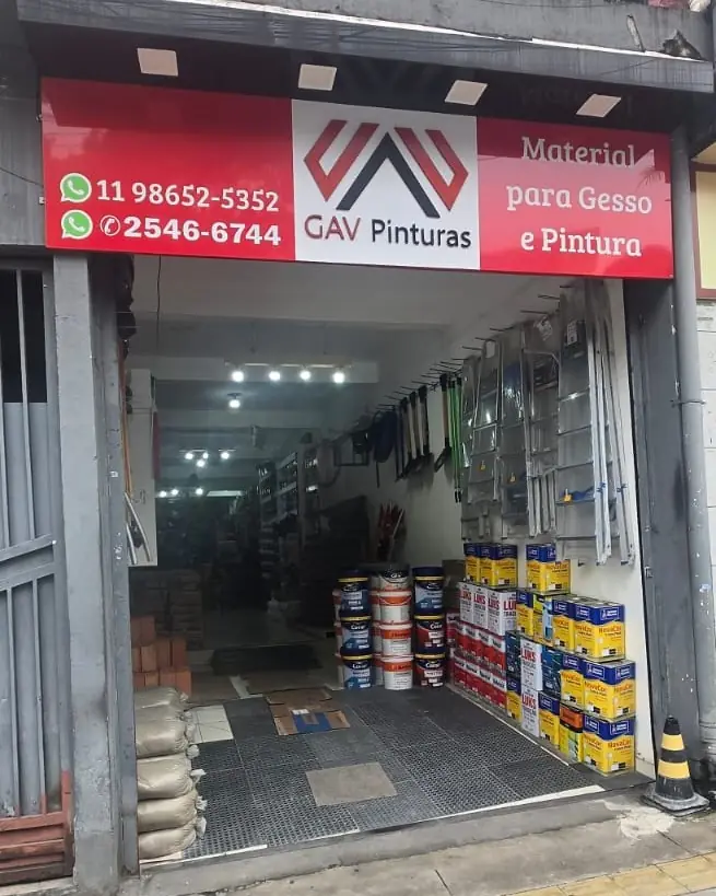 Fachada da loja GAV Pinturas e Gesso